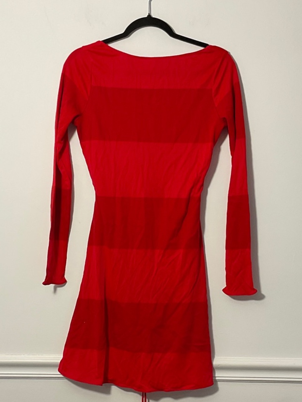Tommy Hilfiger Red Long-Sleeve Striped Dress